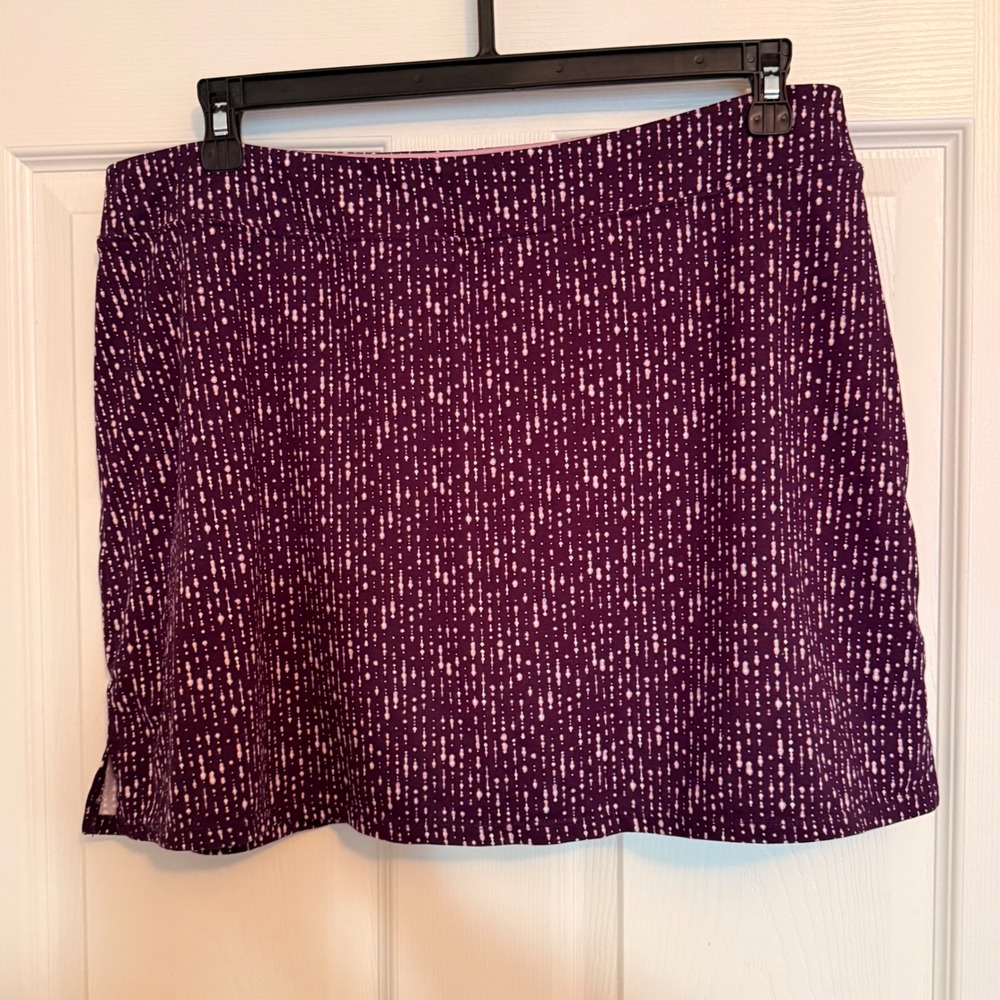 Tranquility by Colorado Clothing Womens XL Purple Dotted Active Skort Golf Skirt